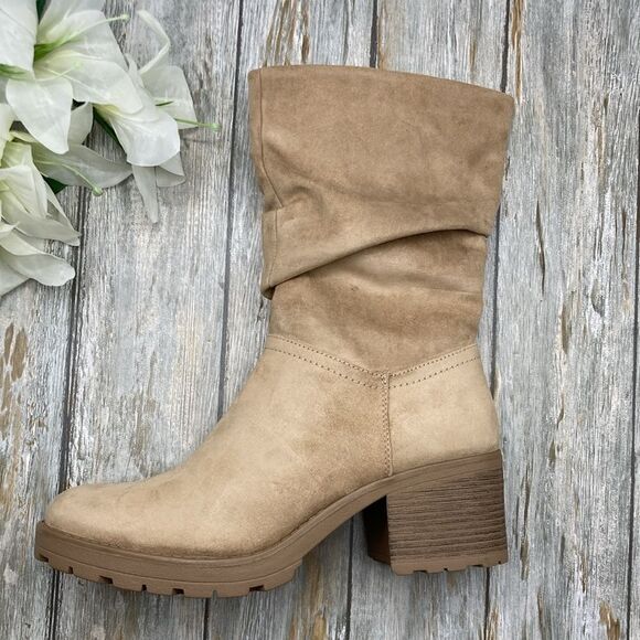 Saxophone Stacked Slough Mid Shaft Boots Shoes Size 11 - Picture 2 of 6